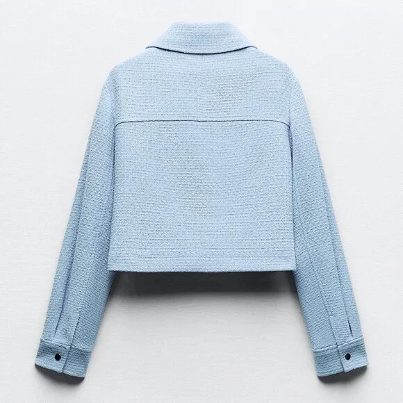 Zara Cropped Textured Jacket - Picture 4 of 16